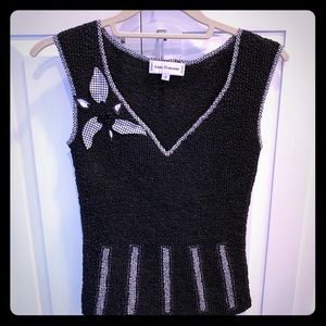 Anne Fontaine black sleeveless top, perfect cond.